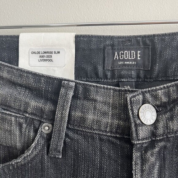 NWT Agolde Chloe Jeans distressed Size 24 Black - Picture 6 of 16